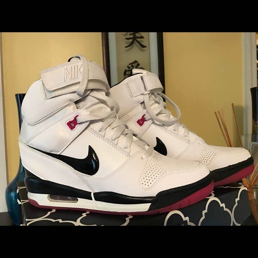 Nike White and Black High-Top Sneakers
